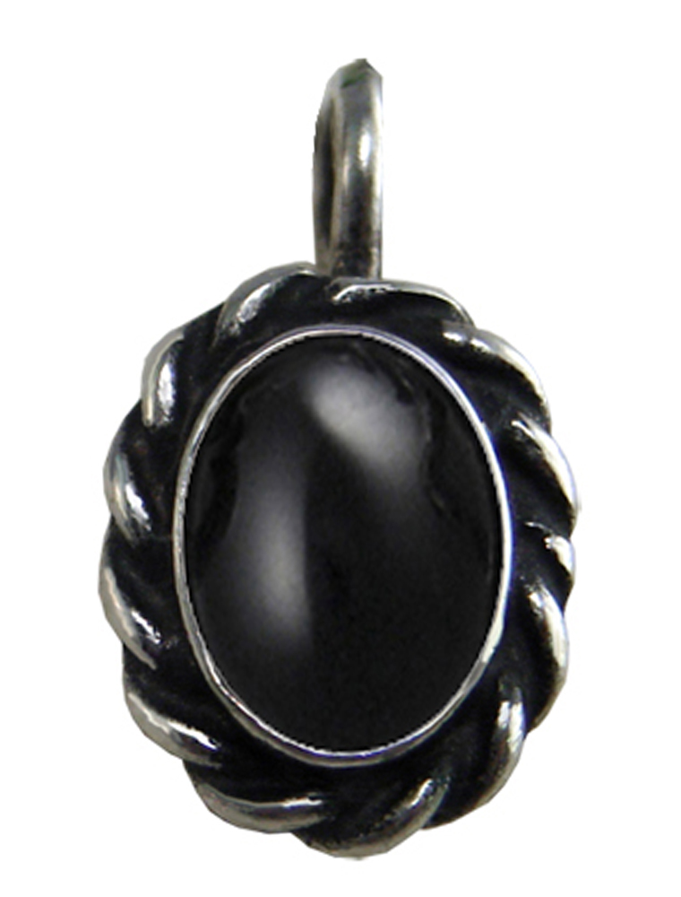 Sterling Silver Little Black Onyx Pendant Necklace